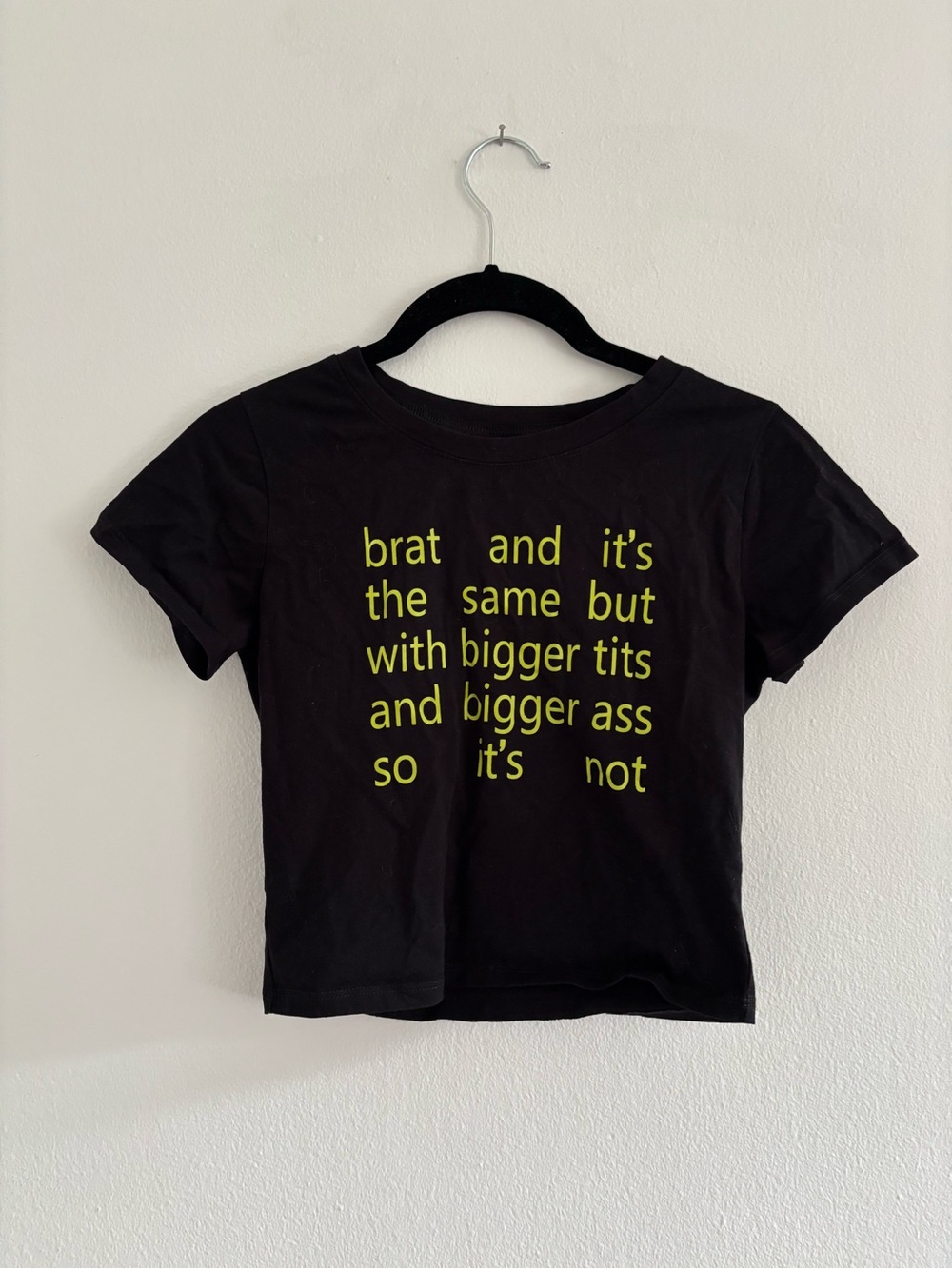 Black BRAT Summer Tee with Lime Text